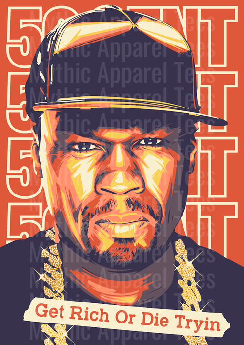 50 Cent get rich Rapper Pop Culture Rap Legend DTF Rapper Transfers