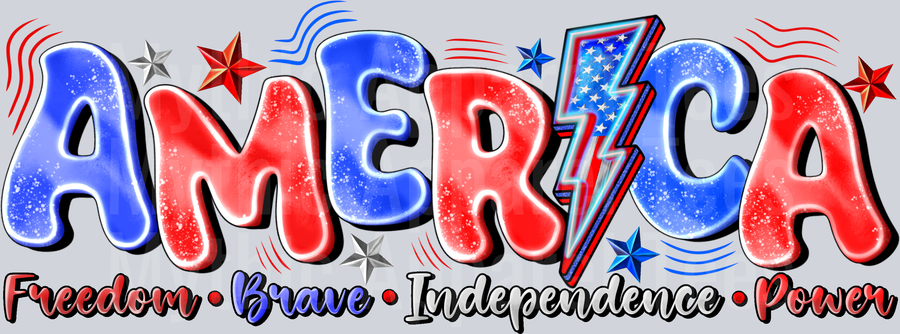 America Freedom Brave Independence Power 4th of july DTF Patriotic Transfers