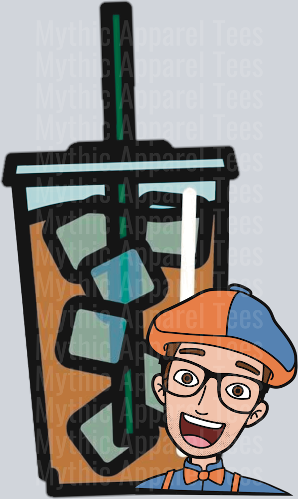Blippi Iced Coffee DTF Blippi Transfers