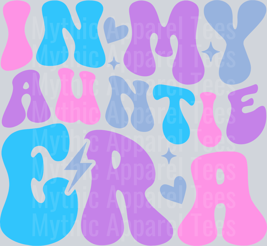 In My Auntie Era Pastel Retro Wave DTF Aunt Transfers