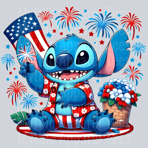 Stitch 4th Of July Patriotic 2 DTF Stitch 4th Of July Transfers