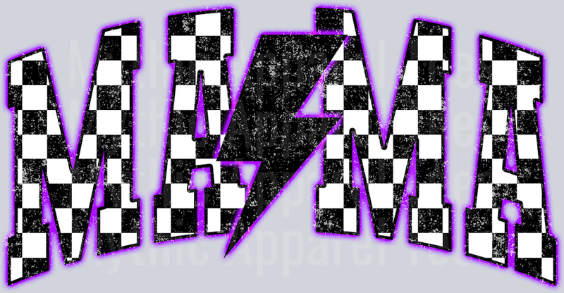 Purple Neon Checkered Mama