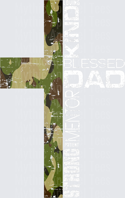 Blessed Dad Camo Cross Distressed Christian Father Faith Design