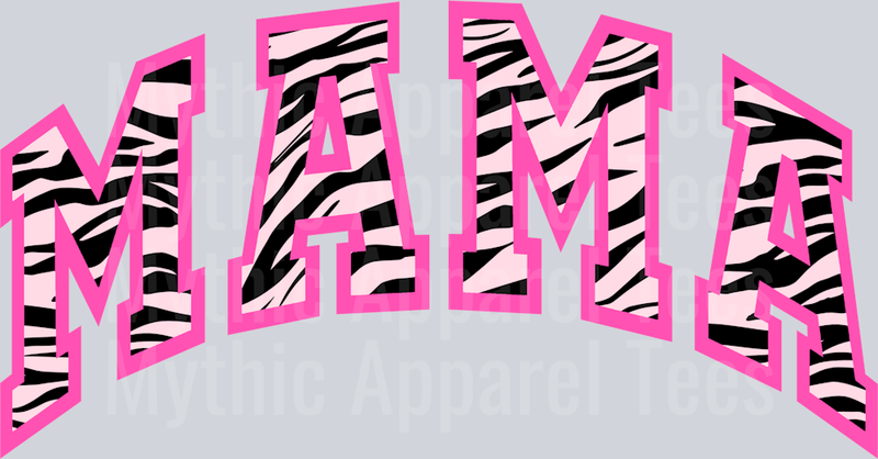 Mama Tiger Stripes hot pink DTF MOM Transfers