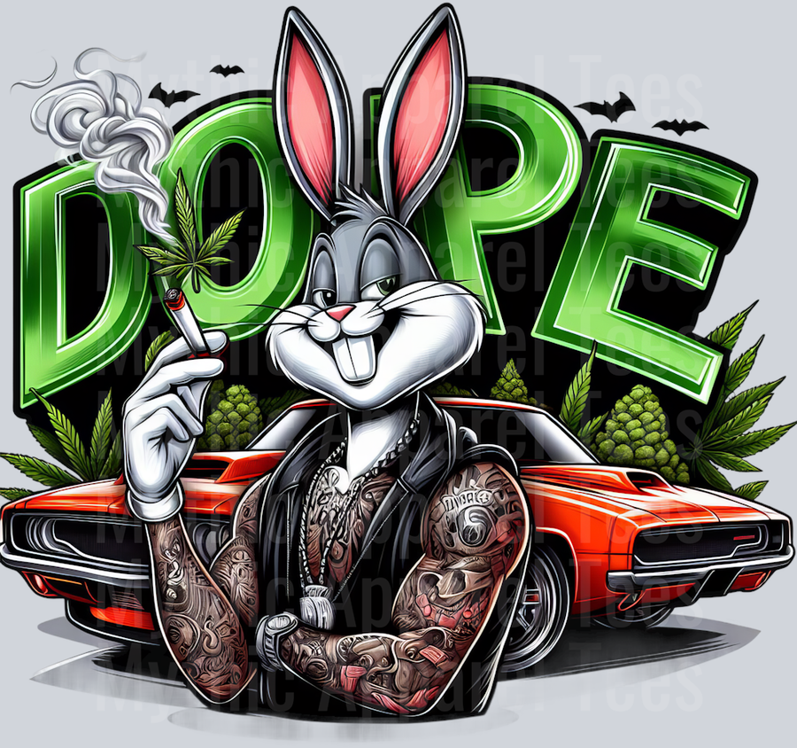 Bugs Bunny Smoking Pop Culture DTF Weed Transfers