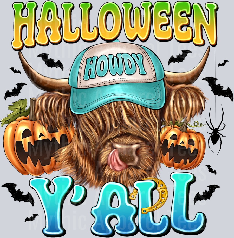 Halloween Howdy Yall Western Highland Cow