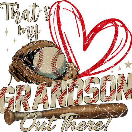 Grandma Grandpa Grandparents Baseball DTF Transfer