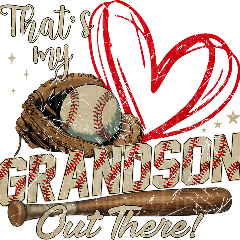 Grandma Grandpa Grandparents Baseball DTF Transfer