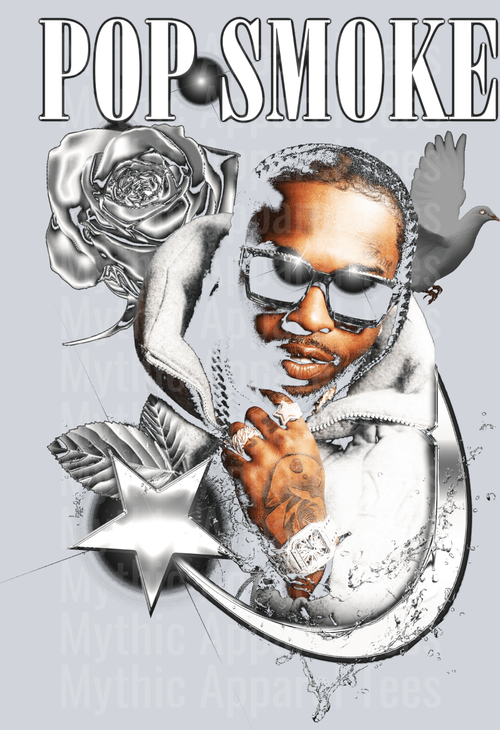 Pop Smoke HALFTONE Made For Black Shirt DTF Pop Culture Transfers