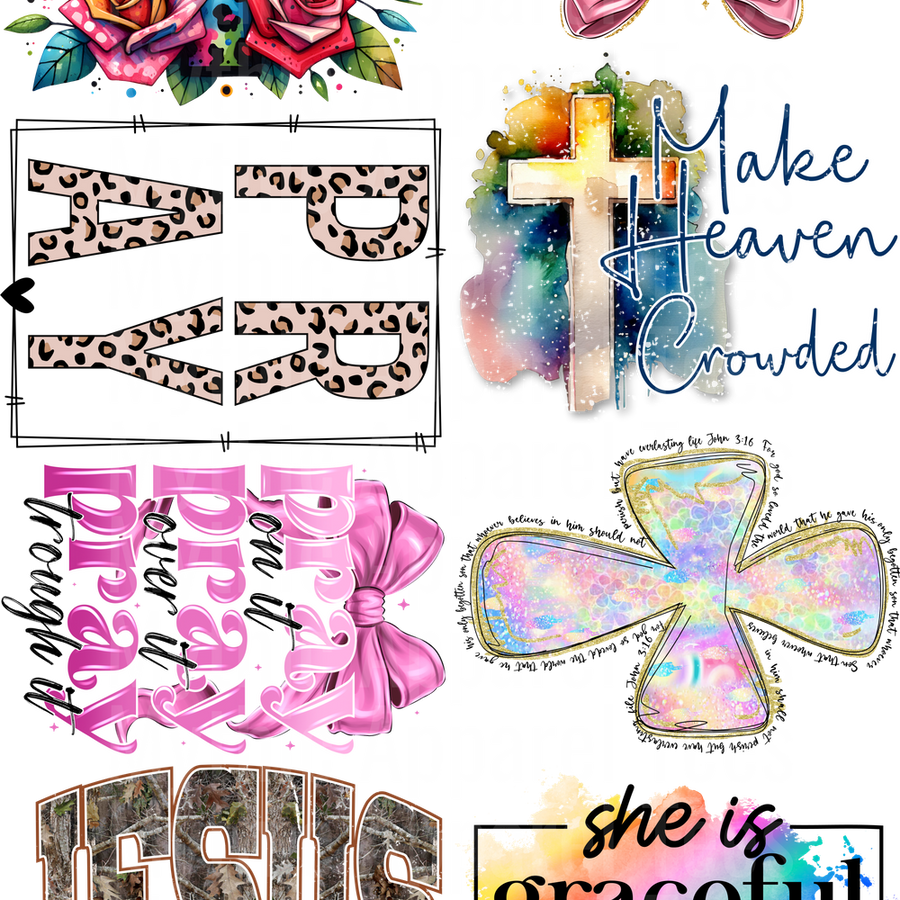 RELIGIOUS 4 GANG SHEET 10 FULL SIZE IMAGES