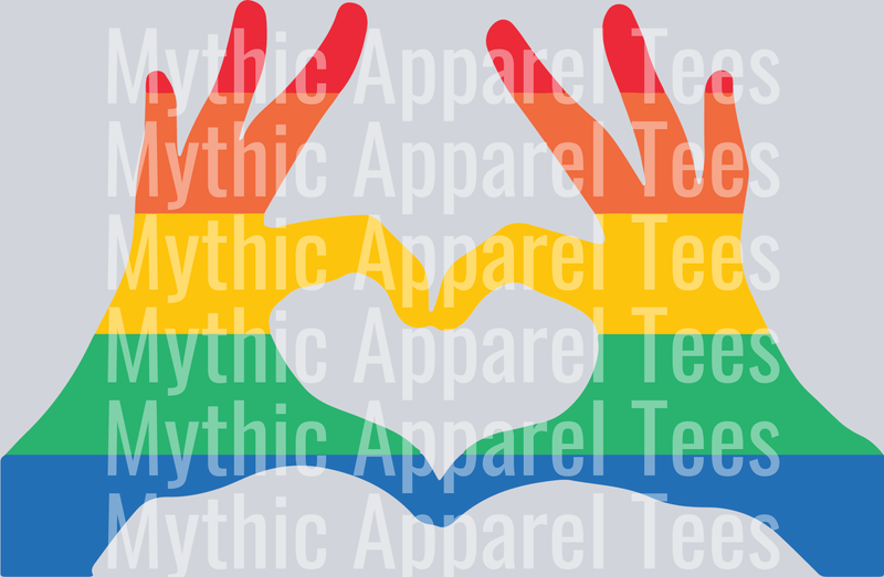Heart Hands Rainbow color 2 LGBTQ+ Transfer
