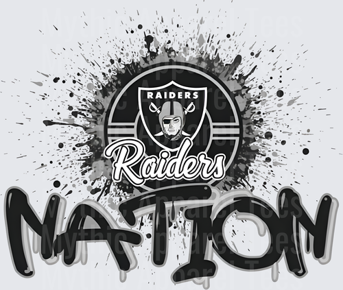 NFL Transfers Las Vegas Raiders Nation Logo with Paint Splatter
