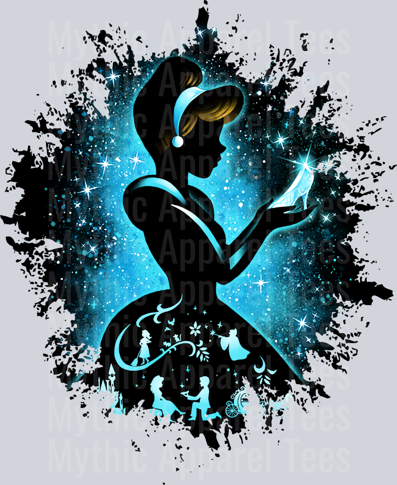 Cinderella Disney Princess Dark Silhouette Color Splash Crystal Ball Vision