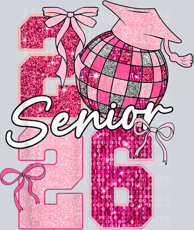 Retro Senior 2026 Coquette Bow Graduation Class Of 2026 T-Shirt