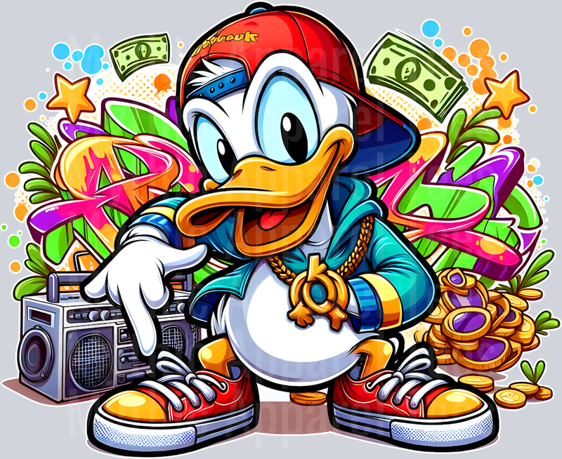 Donald Duck 3 Graffiti DTF Pop Culture Transfers