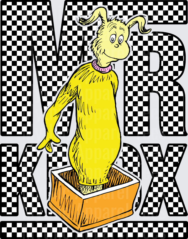 DR Seuss Mr Knox Yellow Character Checkered Letter Design