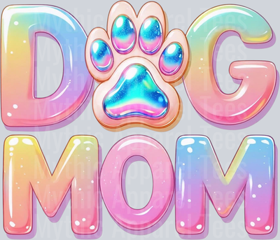 DogMomKawaiiStylePNG Dog Mom Lover Transfers