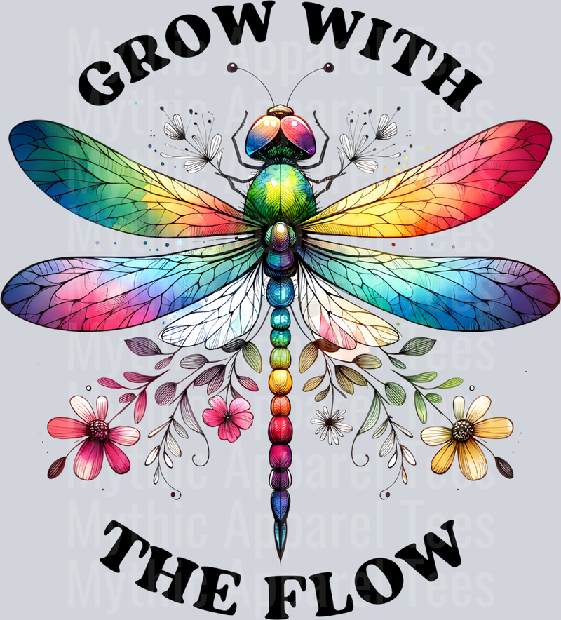 Grow with the flow dragonfly DTF Inspiring Transfers