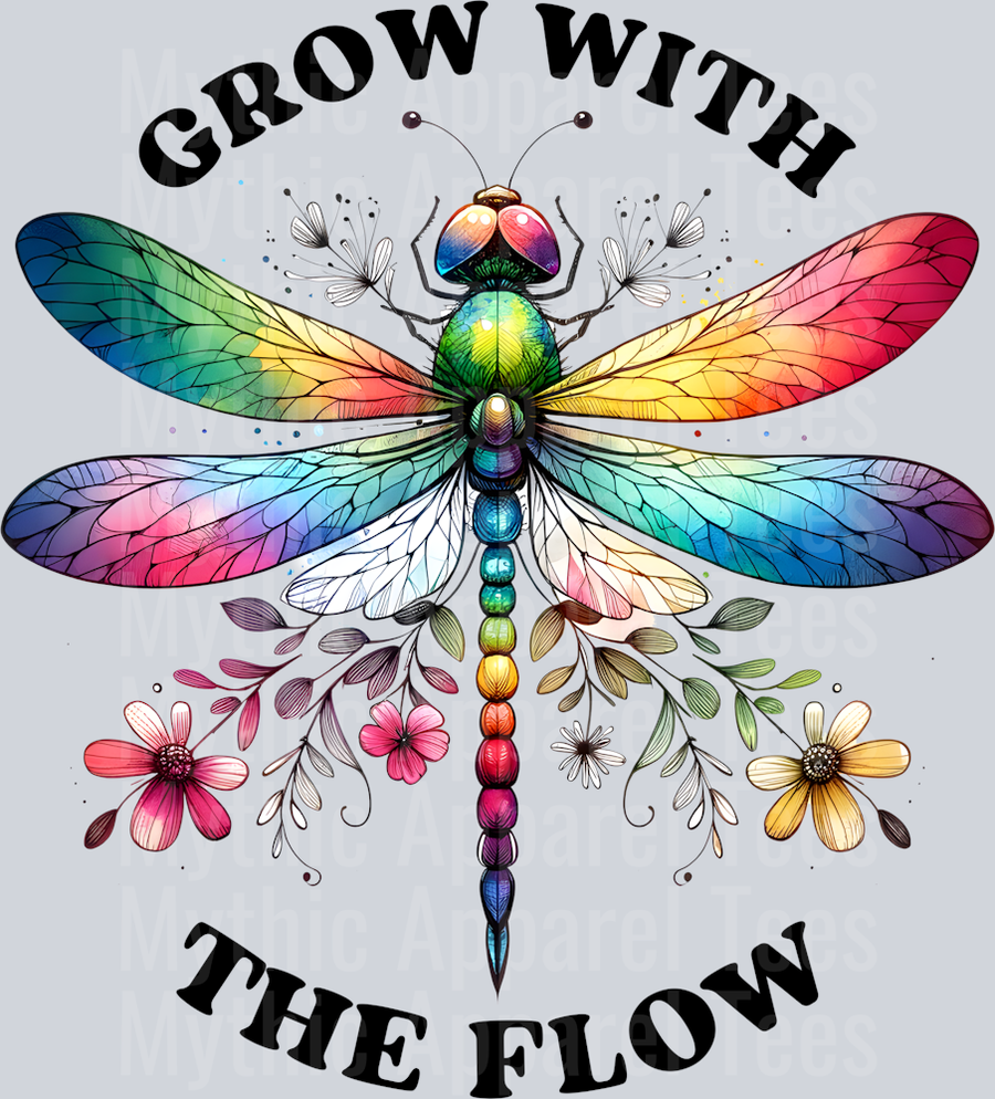 Grow with the flow dragonfly DTF Inspiring Transfers
