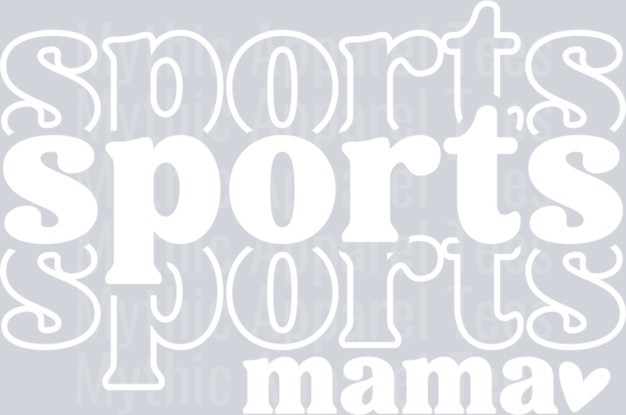 Sports Mama Stacked White