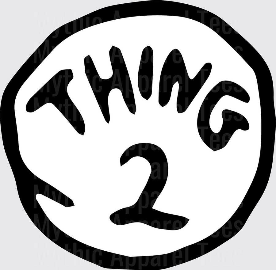 DR Seuss Thing 2 Black and White Circle Badge Logo