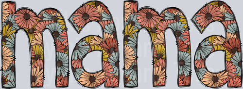 Mama Simple cute letters with flowers DTF MOM Transfers