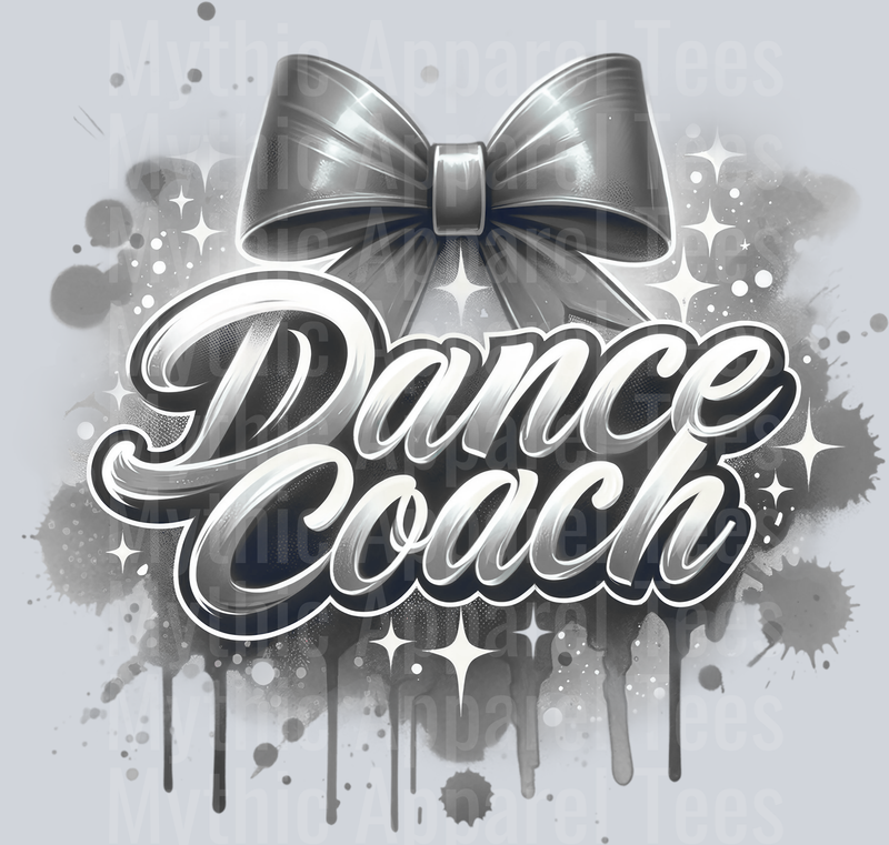 Dance Coach Airbrushed Gray DTF Dance Coach Transfers