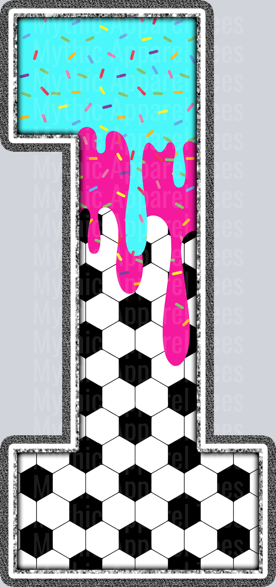 1 Soccer Drip Name With Bow DTF Soccer Transfers