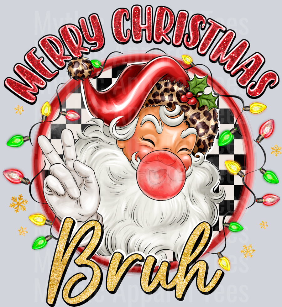 Merry Christmas Bruh Santa Blowing Bubble