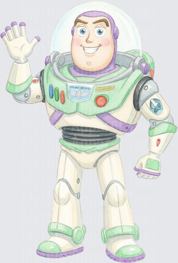 Toy Story 5 Buzz Lightyear Watercolor Waving Space Ranger