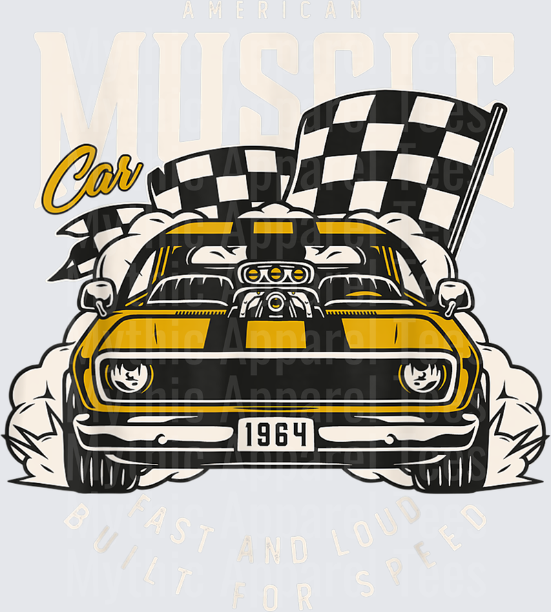 Vintage American Muscle Car Racing Flag T-Shirt