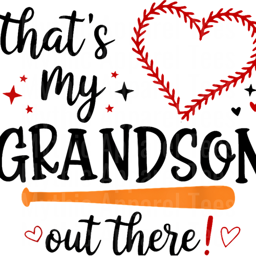 Grandma Grandpa Grandparents Baseball DTF Transfer