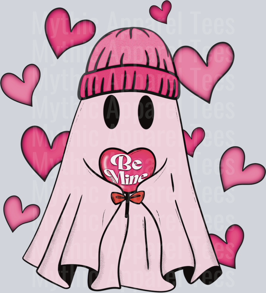 Be Mine Ghost Valentines Day Ghost DTF Valentines Day Transfers