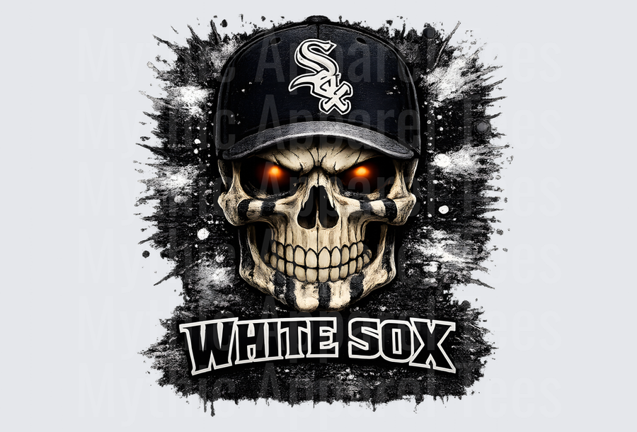 MLB Skulls Chicago White Sox Glowing Eyes Skull Cap Splatter