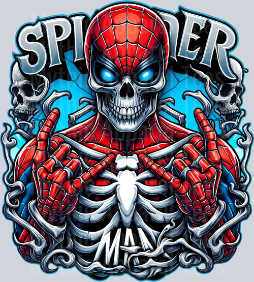 Spiderman Ribcage Skull Pt 2 DTF Superhero Transfers