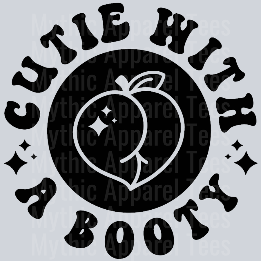 Cutie With A Booty Pocket Design Wavy Retro Funny Designs