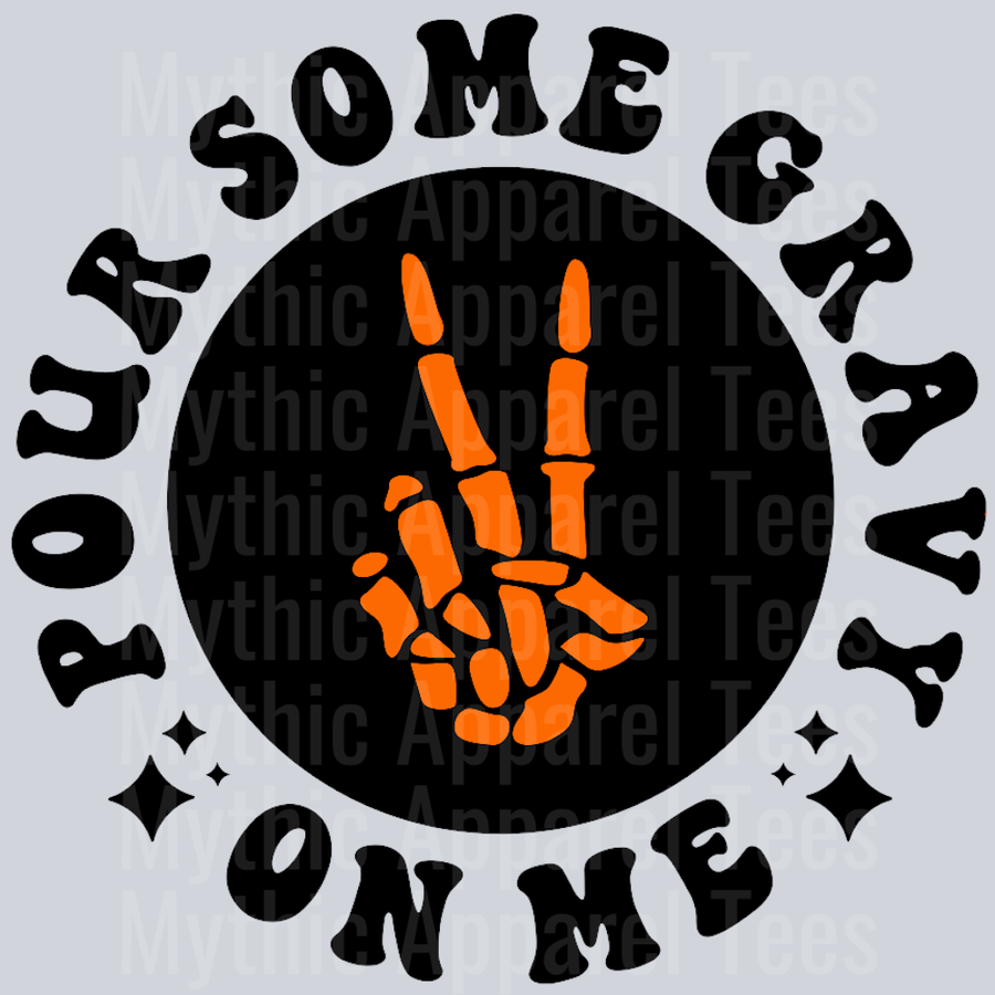 Pour Some Gravy On Me Pocket Design Wavey Retro Style Funny Shirt Design