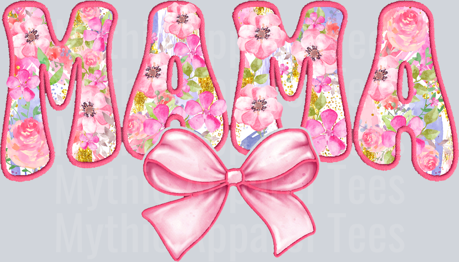 2 Mama Pink bow DTF Mom Transfers