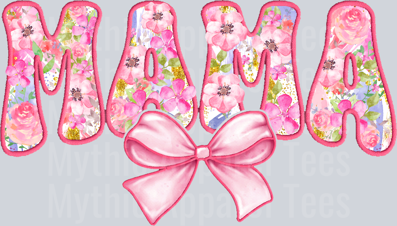 2 Mama Pink bow DTF Mom Transfers