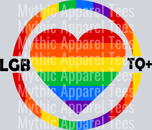 LGBTQ+ heart with rainbow colors LGBTQ+ Transfer