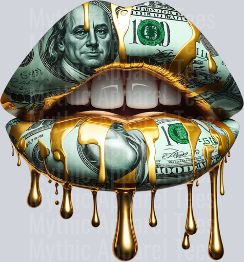 Luxury Dripping Money Lips DTF Glam Transfers