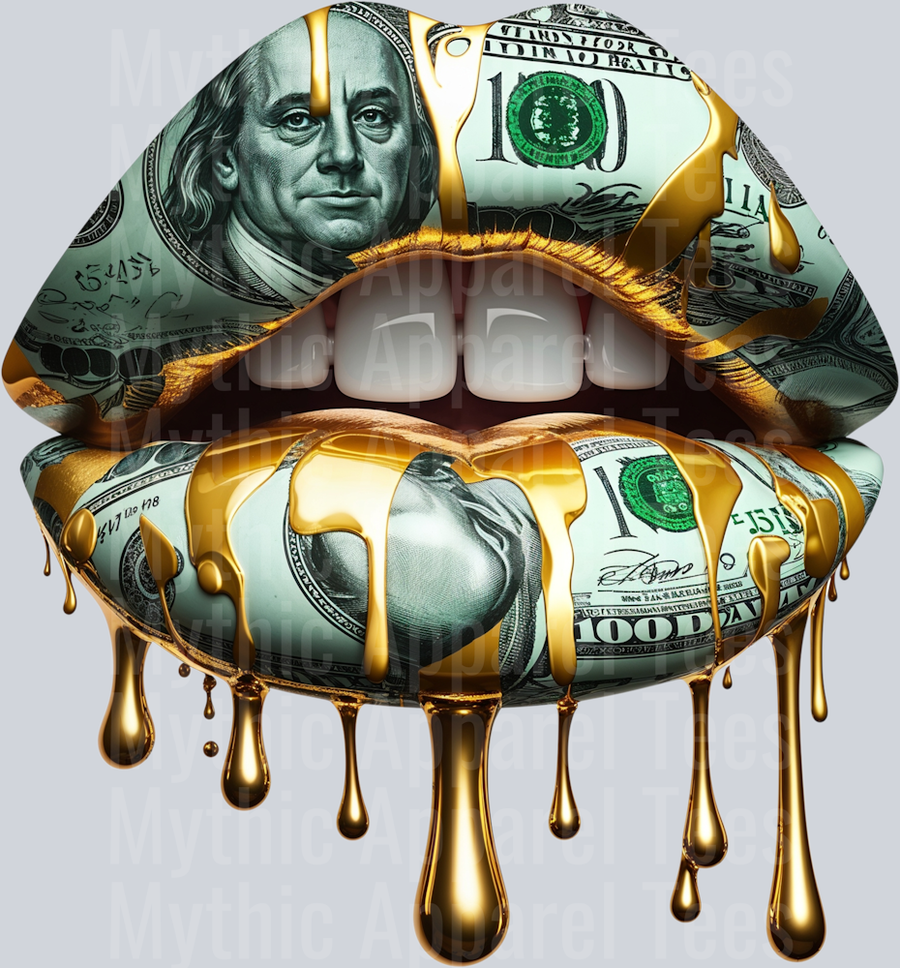Luxury Dripping Money Lips DTF Glam Transfers