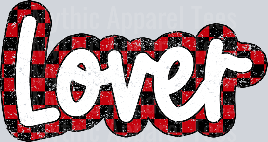Lover Black and red checkered Style Combo Valentines Day Design