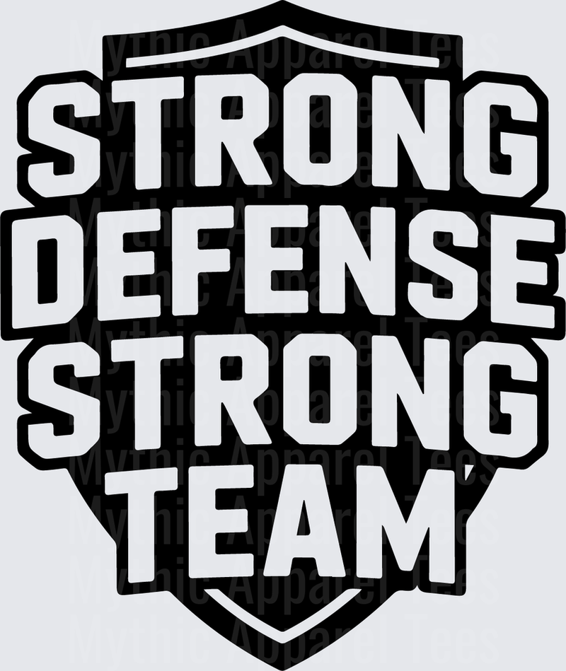 American Football Strong Defense Strong Team Shield Bold Graphic