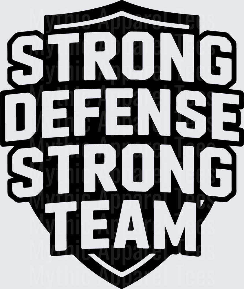 American Football Strong Defense Strong Team Shield Bold Graphic