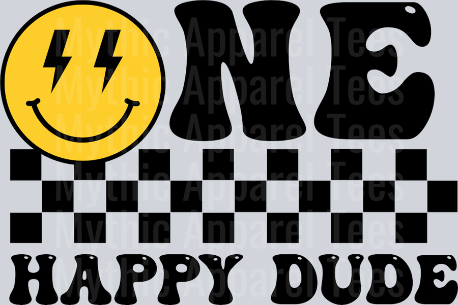 ONE HAPPY DUDE DTF Birthday Transfers