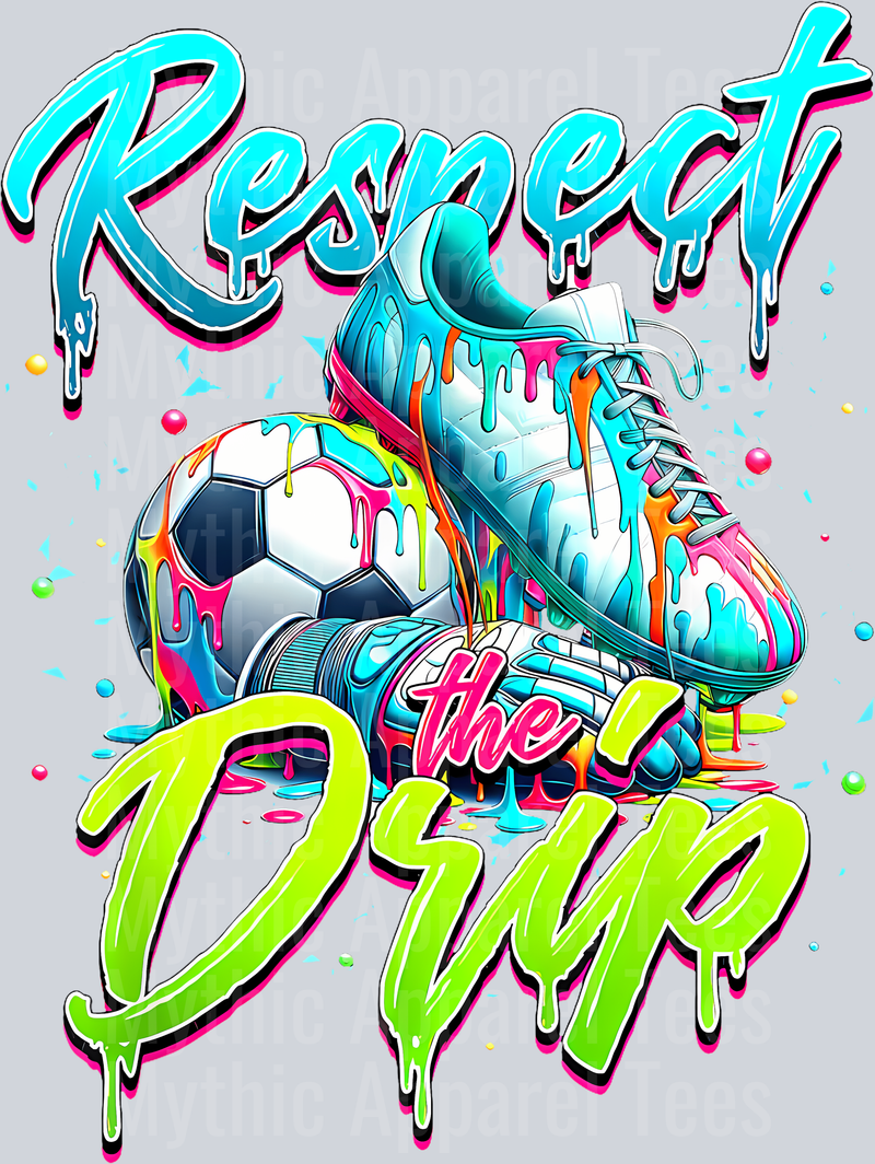 Respect The Drip Soccer cletes Ice Cream Drip With Sprinkles DTF Soccer Transfers