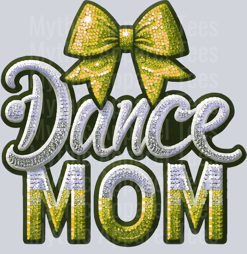 0013 Dance Mom Sequins Gold DTF Dance Mom Transfers