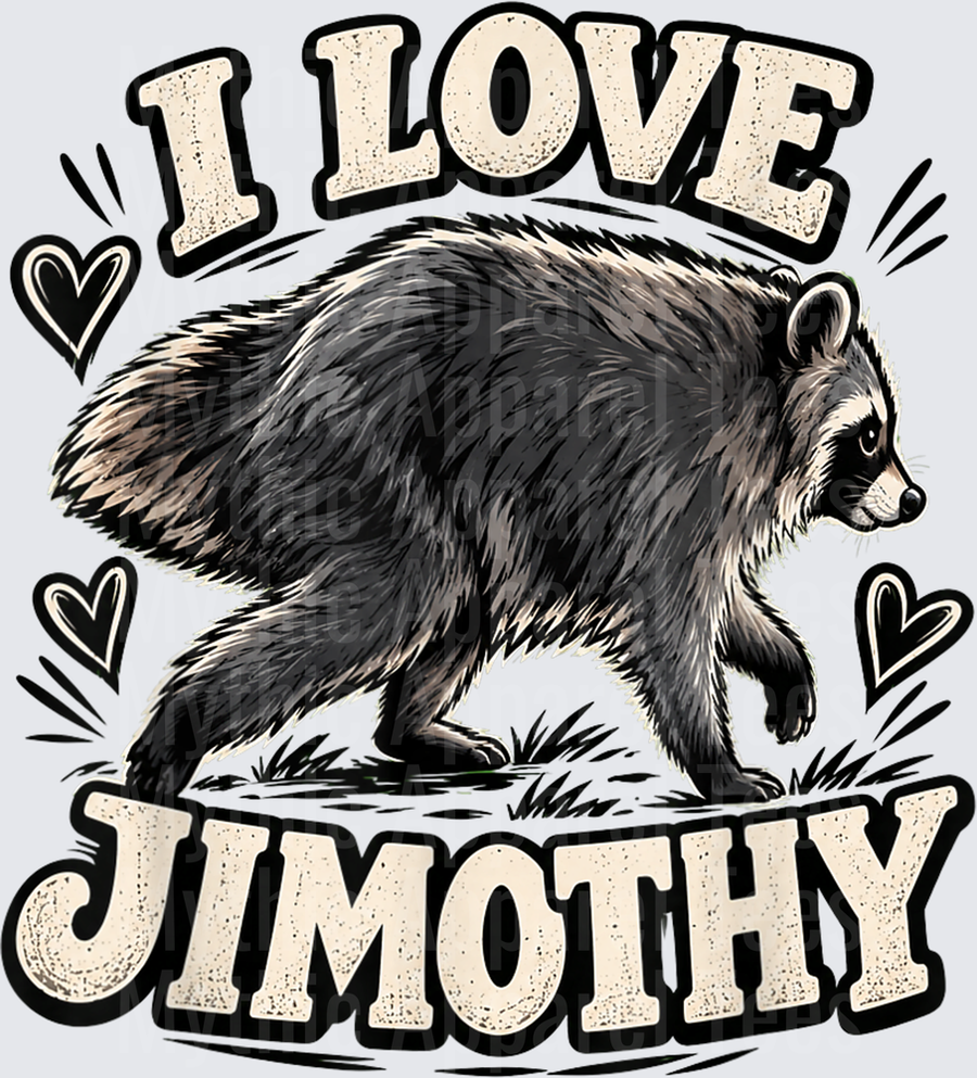 Jimothy I Love Jimothy Raccoon Meme with Hearts
