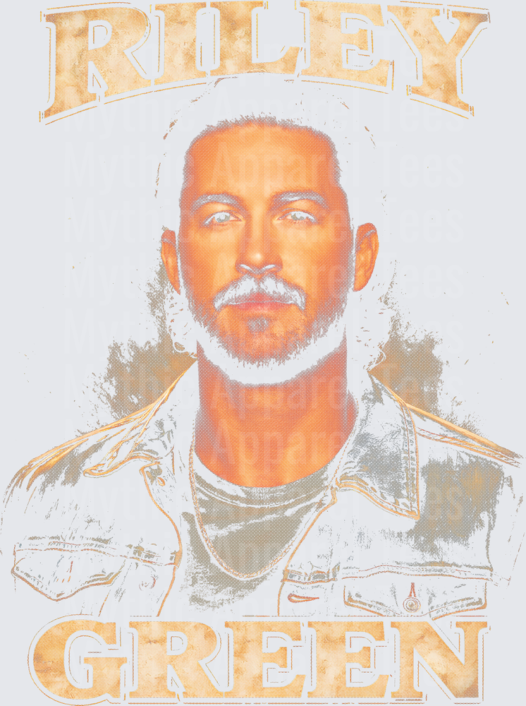 Riley Green Country Artist Vintage Bootleg Style Portrait Graphic